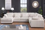 Nadine Beige 155.5"W Corduroy Modular Corner Sectional Sofa with Left-Facing Chaise