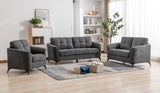 Callie Gray Woven Fabric Sofa, Loveseat & Chair Set