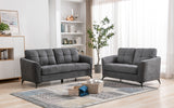 Callie Gray Woven Fabric Sofa & Loveseat Set