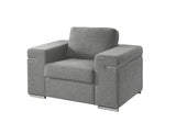 Gianna Light Gray 45"W Woven Fabric Armchair