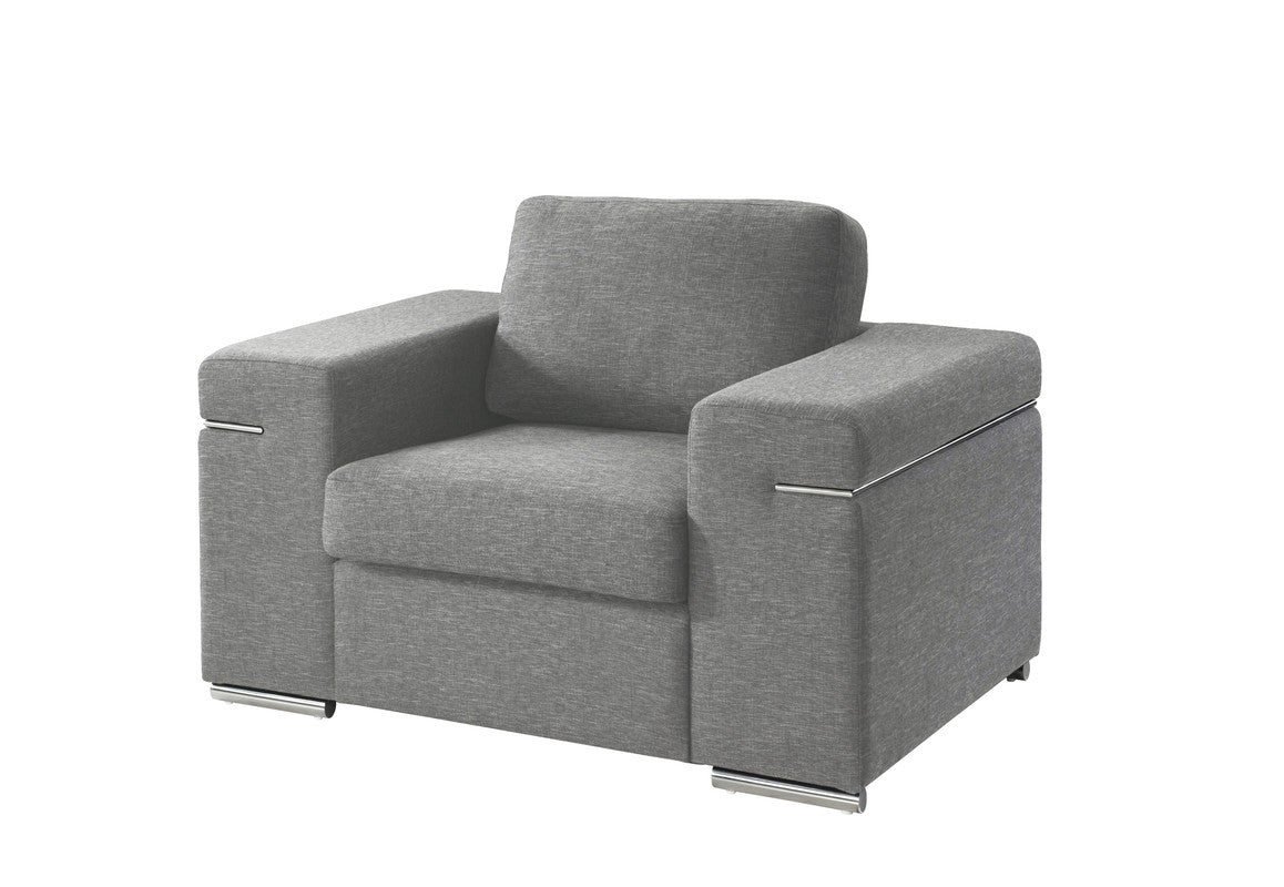 Gianna Light Gray 45"W Woven Fabric Armchair