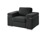 Gianna Black 45"W Linen Armchair