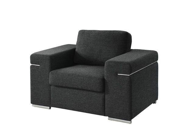 Gianna Black 45"W Linen Armchair