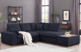 Joshua Dark Gray 100"W Woven Fabric Sectional Sofa with Right-Facing Chaise & Ottoman