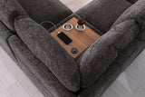 Celine Gray 141.5"W Chenille Corner Sectional Sofa with Right-Facing Chaise