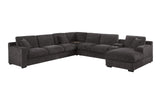 Celine Gray 141.5"W Chenille Corner Sectional Sofa with Right-Facing Chaise
