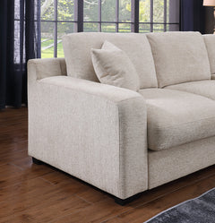 Celine Beige 141.5"W Chenille Corner Sectional Sofa with Right-Facing Chaise