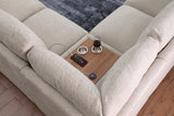 Celine Beige 141.5"W Chenille Corner Sectional Sofa with Right-Facing Chaise