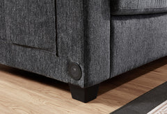 Trey Gray 115"W Chenille Sectional Sofa with Ottoman