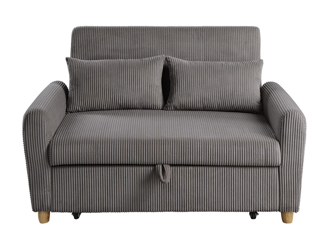 Justine Brown 54"W Corduroy Convertible Sleeper Loveseat