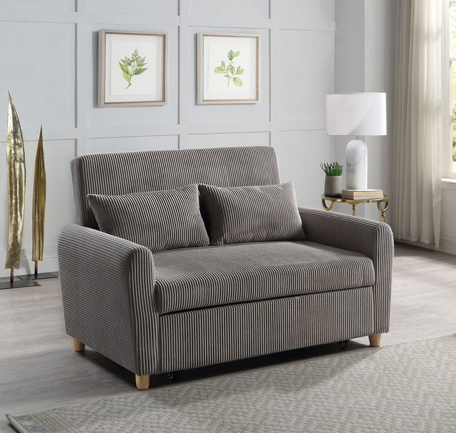 Justine Brown 54"W Corduroy Convertible Sleeper Loveseat