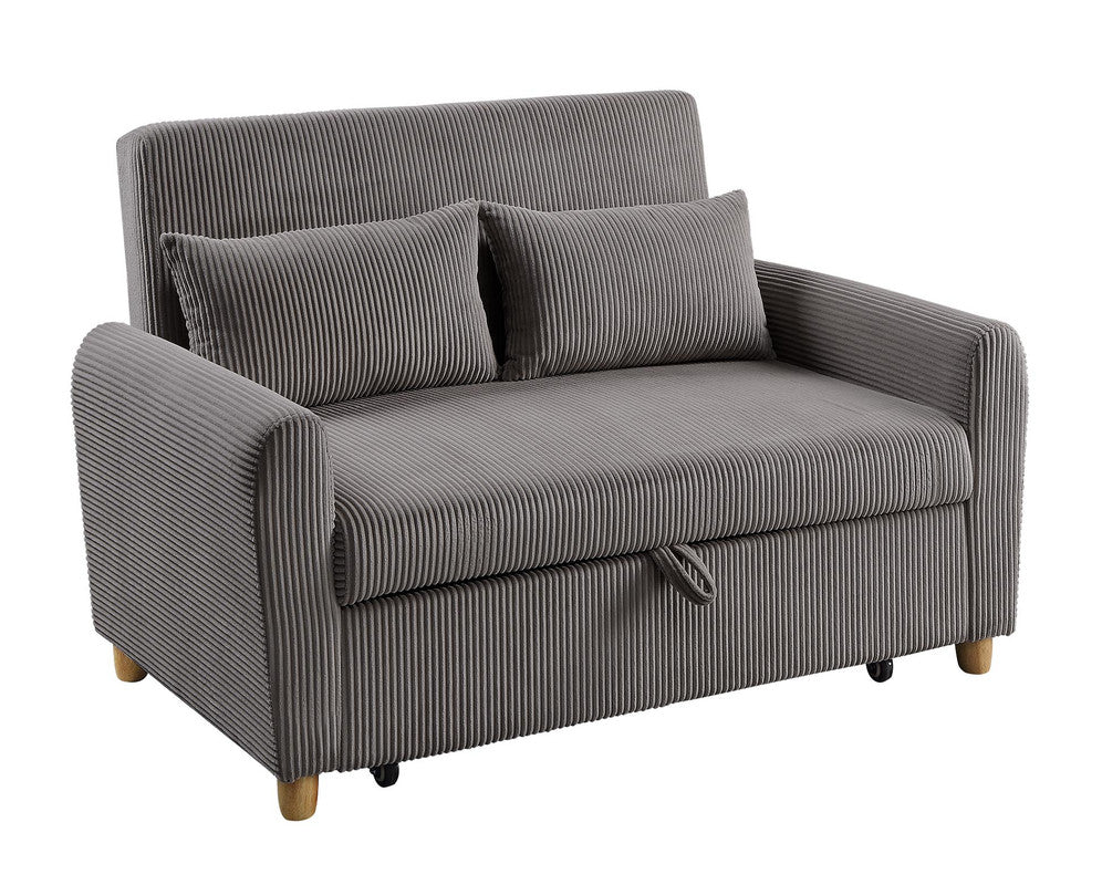 Justine Brown 54"W Corduroy Convertible Sleeper Loveseat