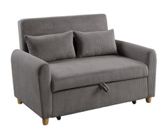 Justine Brown 54"W Corduroy Convertible Sleeper Loveseat