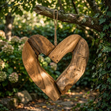Massack Natural Teakwood Heart Hanging Decor