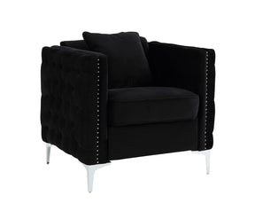 Bayberry Black 34"W Velvet Chair