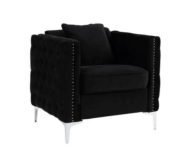 Bayberry Black 34"W Velvet Chair