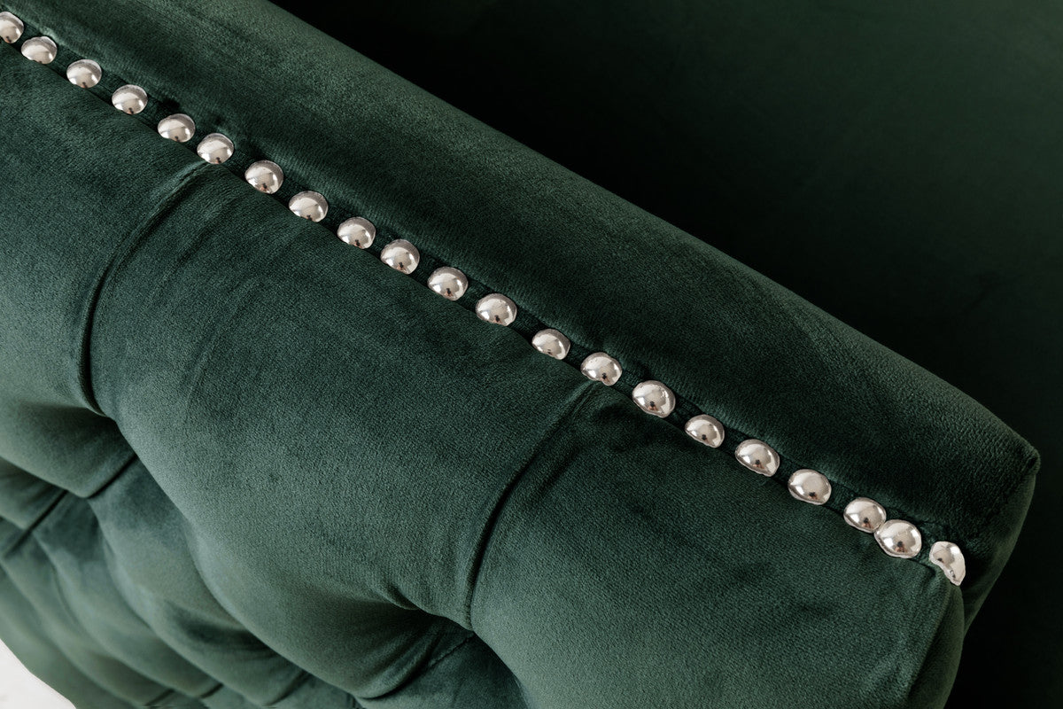 Bayberry Green 53"W Velvet Loveseat