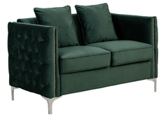 Bayberry Green Velvet Sofa & Loveseat Set