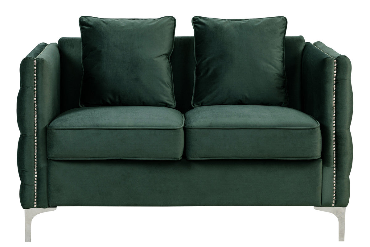 Bayberry Green 53"W Velvet Loveseat