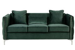 Bayberry Green Velvet Sofa & Loveseat Set