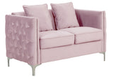 Bayberry Pink 53"W Velvet Loveseat