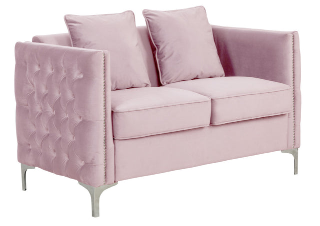 Bayberry Pink 53"W Velvet Loveseat