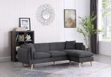 Brayden Dark Gray 86.5"W Woven Fabric Sectional Sofa with Chaise