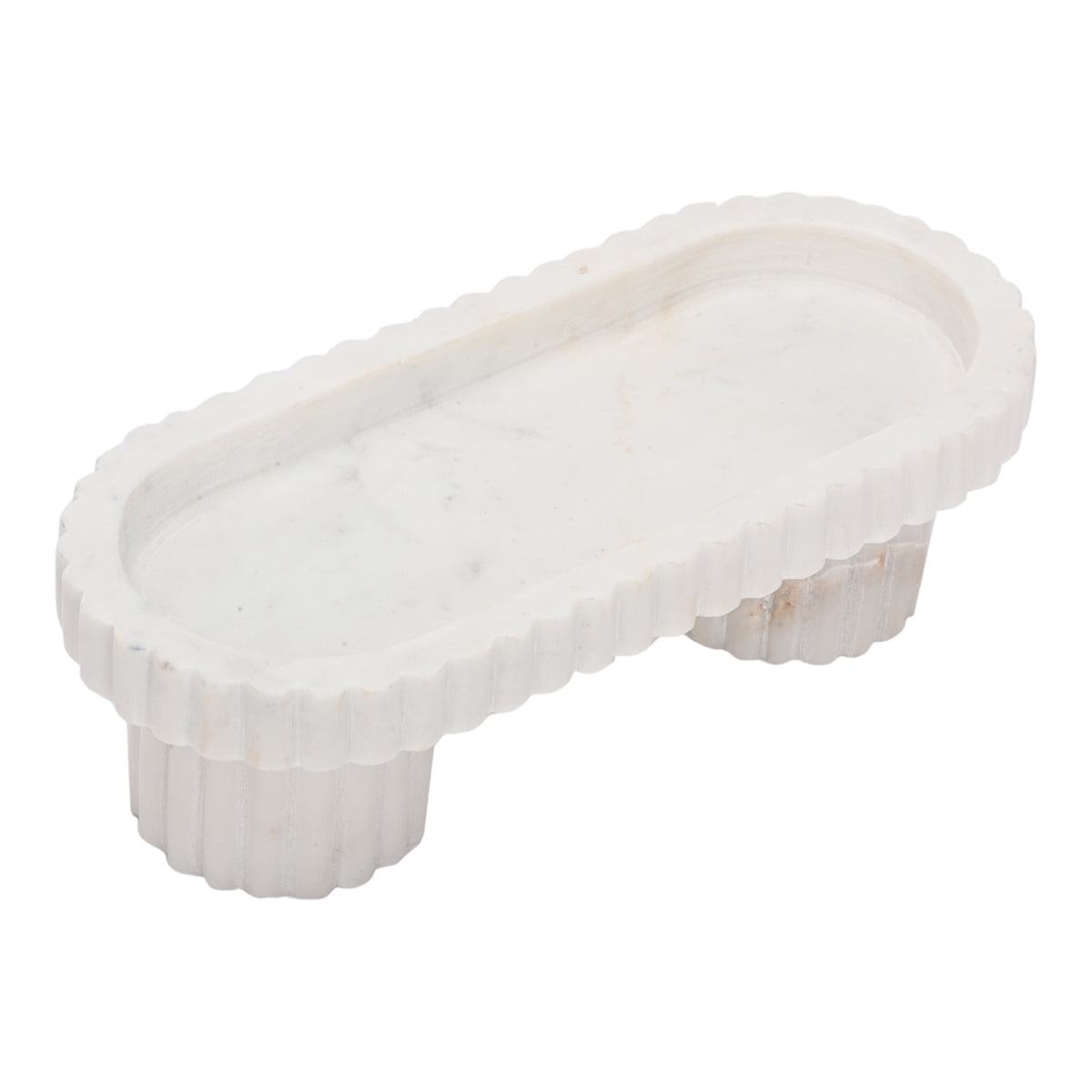 Clay White Marble Dish with Legs