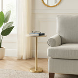 Graton Ivory/Gold Drink Table with Marble Top