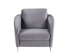 Sofia Gray 36"W Velvet Accent Armchair