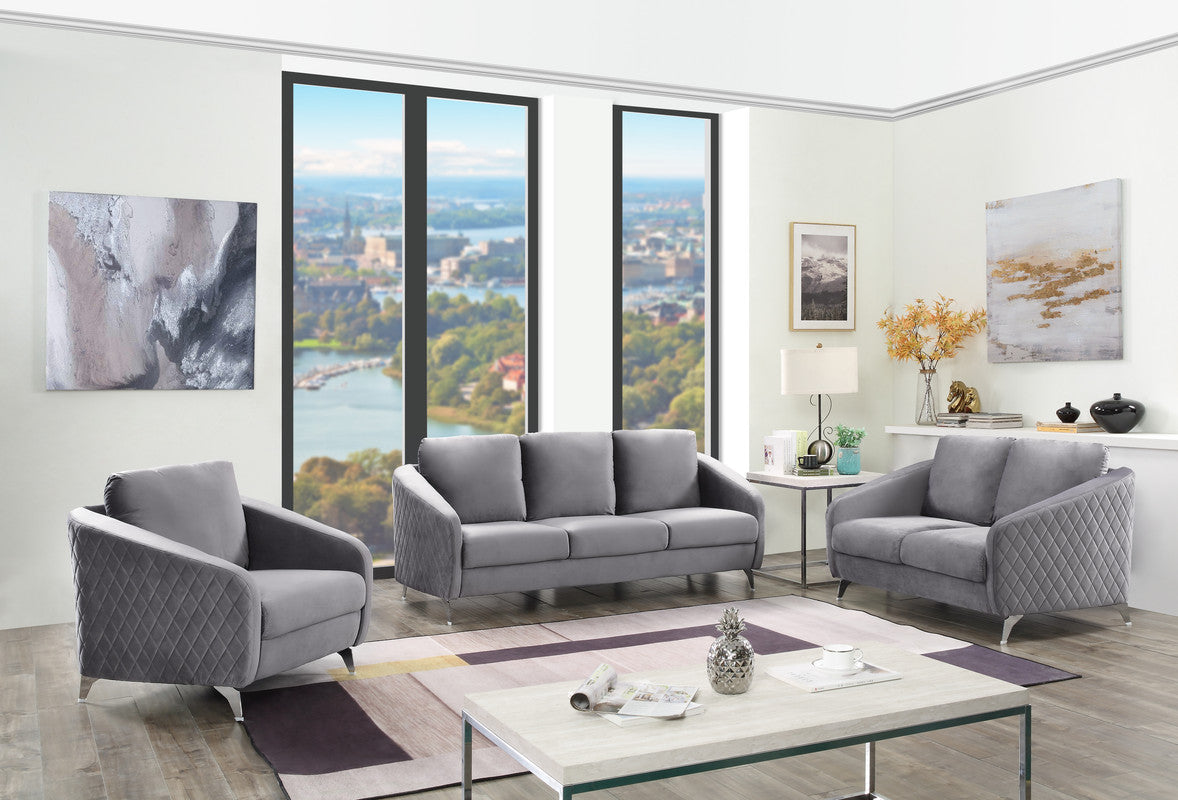 Sofia Gray 36"W Velvet Accent Armchair