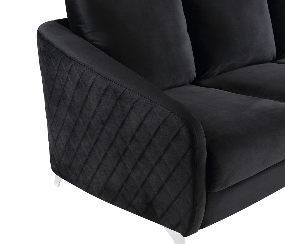 Sofia Black 36"W Velvet Accent Armchair