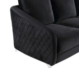 Sofia Black 55"W Velvet Loveseat