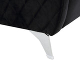 Sofia Black 55"W Velvet Loveseat