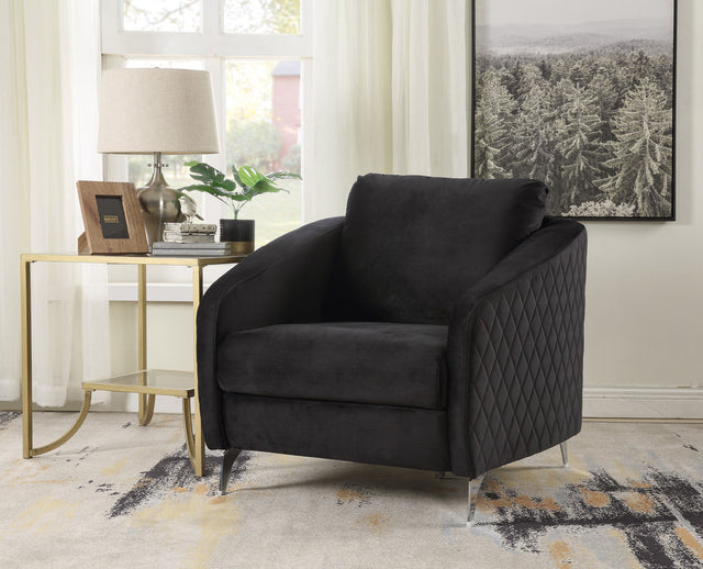 Sofia Black 36"W Velvet Accent Armchair
