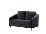 Sofia Black 55"W Velvet Loveseat
