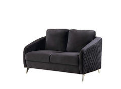 Sofia Black 55"W Velvet Loveseat