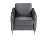 Hathaway Gray 32"W Velvet Accent Armchair