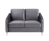 Hathaway Gray 54"W Velvet Loveseat