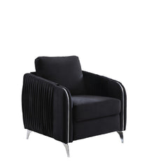 Hathaway Black 32"W Velvet Accent Armchair