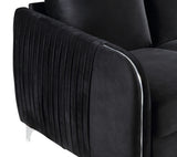 Hathaway Black 54"W Velvet Loveseat