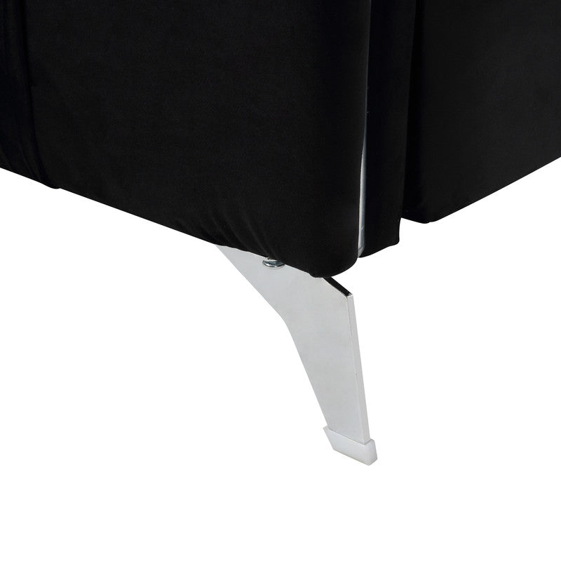 Hathaway Black 54"W Velvet Loveseat