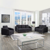 Hathaway Black 54"W Velvet Loveseat