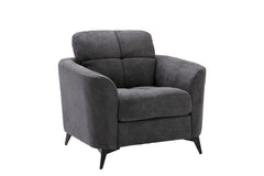 Callie Gray Woven Fabric Sofa, Loveseat & Chair Set