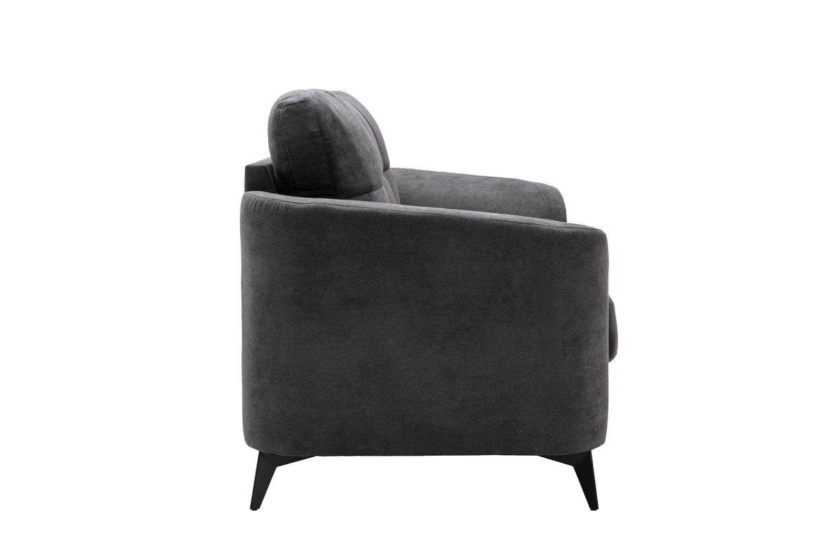 Callie Gray 60"W Woven Fabric Loveseat