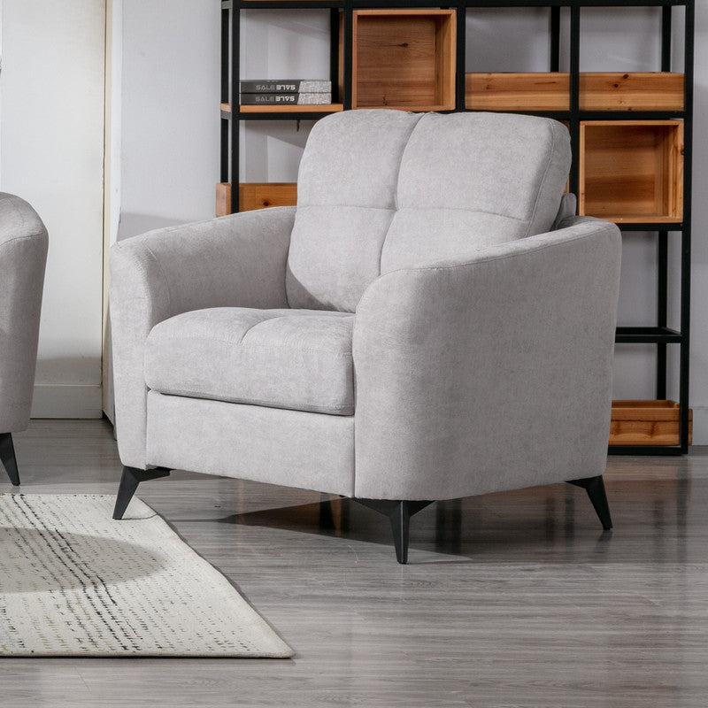 Callie Light Gray 39"W Woven Fabric Chair
