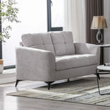 Callie Light Gray 60"W Woven Fabric Loveseat