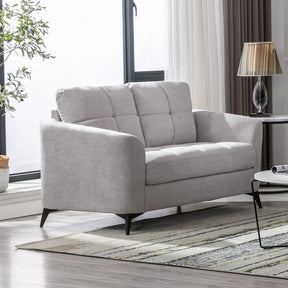 Callie Light Gray 60"W Woven Fabric Loveseat
