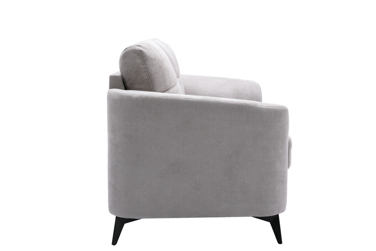 Callie Light Gray 60"W Woven Fabric Loveseat