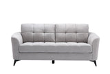 Callie Light Gray Woven Fabric Sofa & Loveseat Set